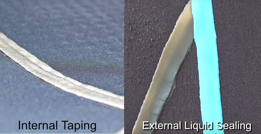 wetsuit blind stich taping and liquid seals