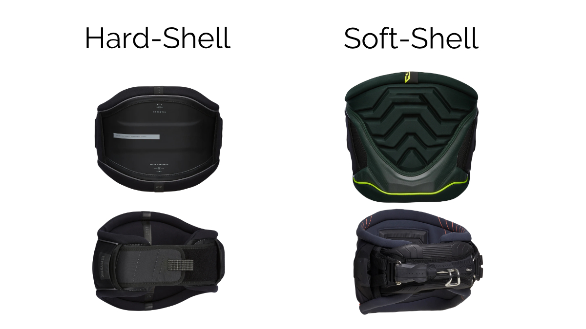 Softshell and Hardshell kitesurfing harness