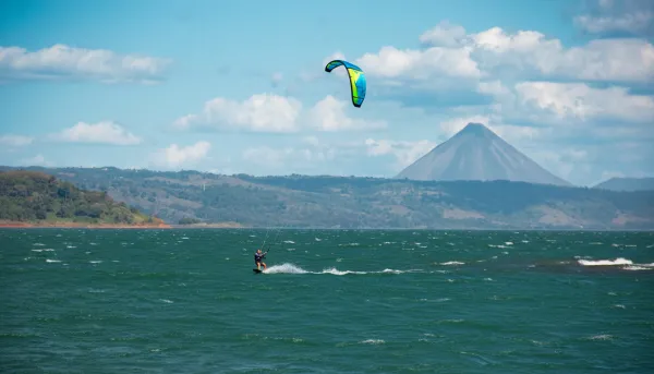 kitesurfing in Lake Arenal