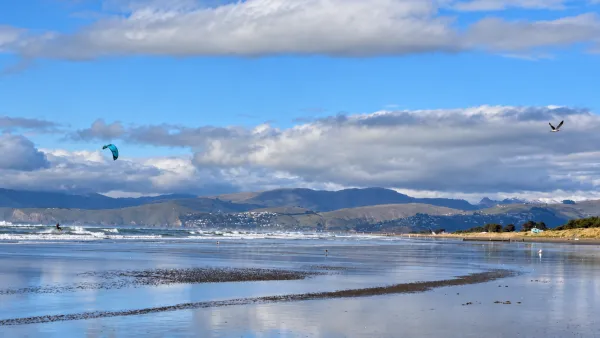 New Brighton Beach kitesurf spot in New Zealand