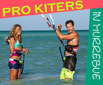 Pro-kitesurfers on Murrebue beach