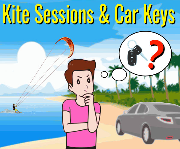 3 ways to manage car keys while out kite surfing.