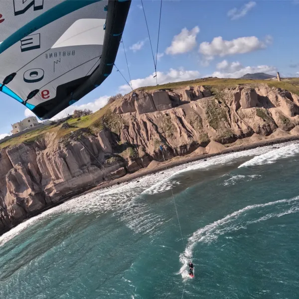 kitesurfing in Monolithos, Santorini